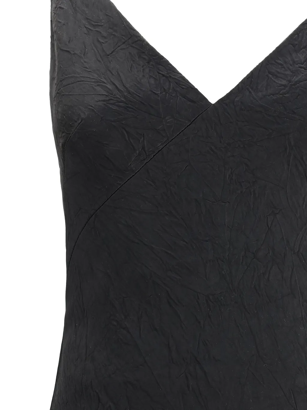 Crinkled-Finish V-Neck Maxi Dress