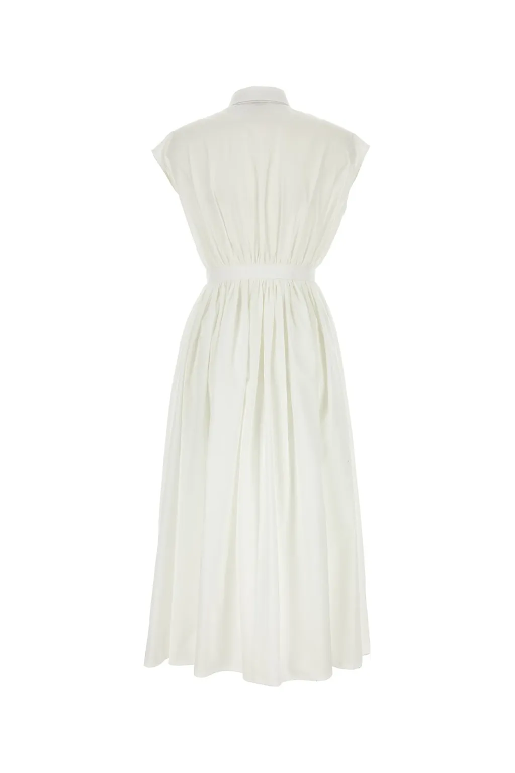 Cap-Sleeved Belted Shirt Dress