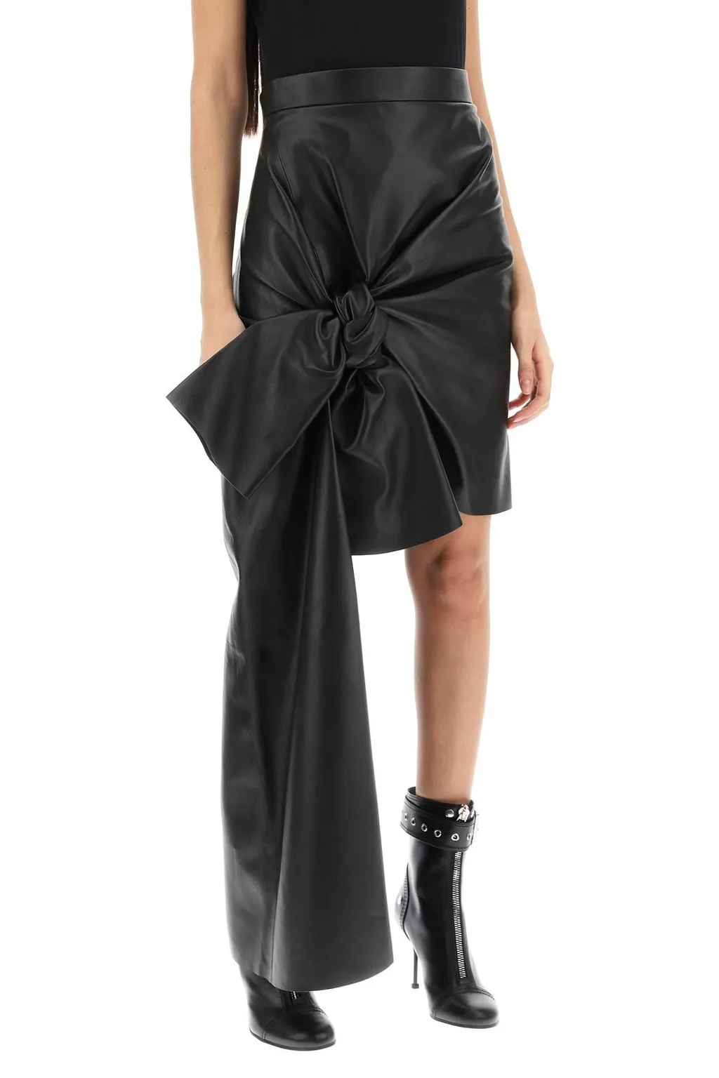 Knotted Drape Mini Skirt