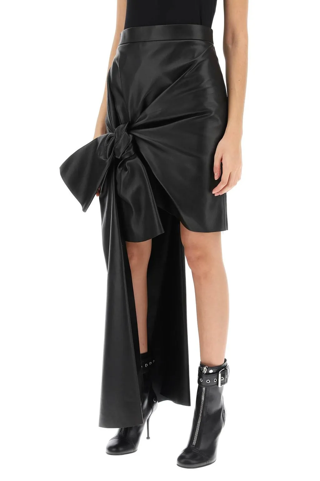Knotted Drape Mini Skirt
