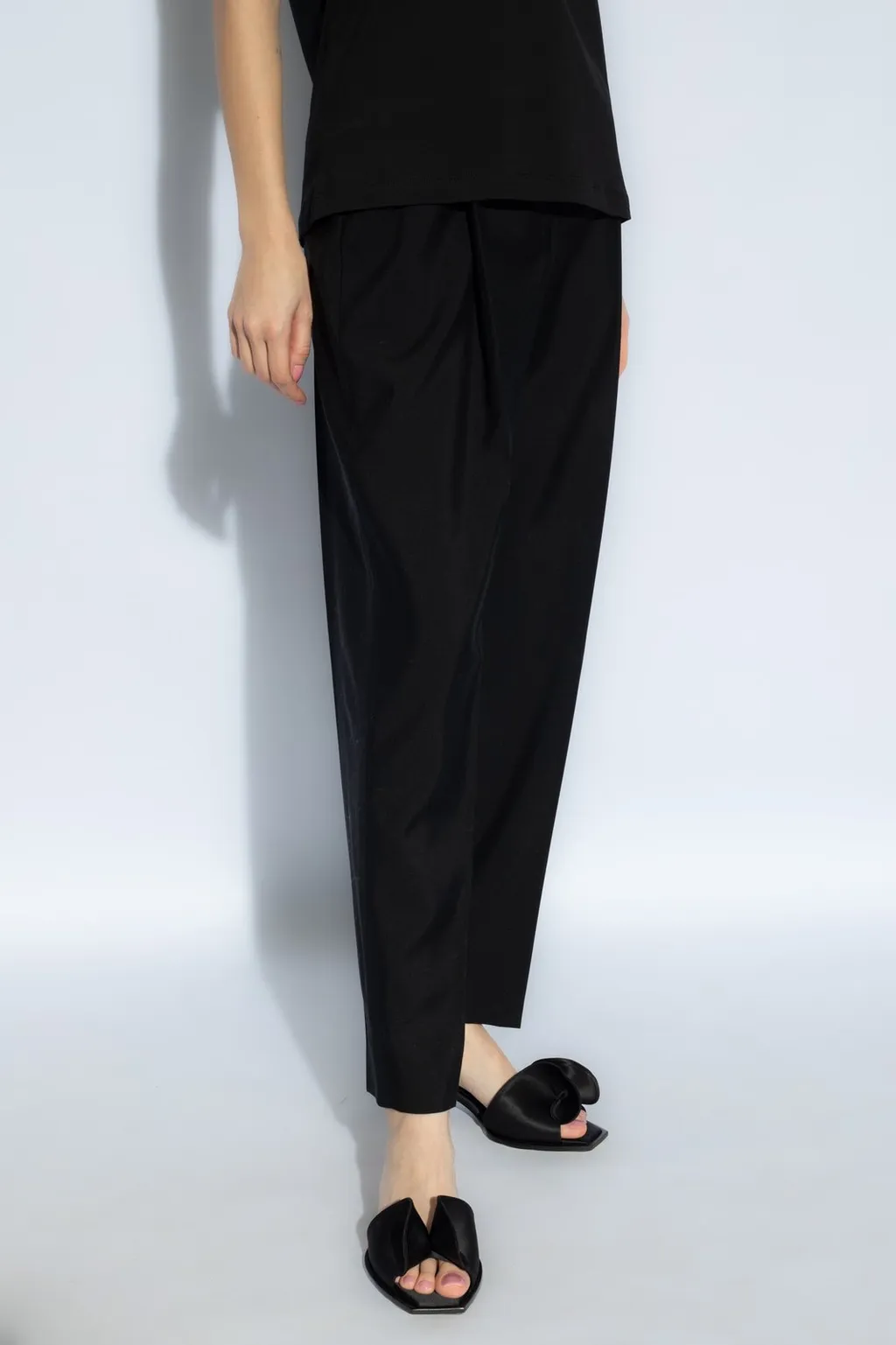 Pleat Front Tapered-Leg Trousers