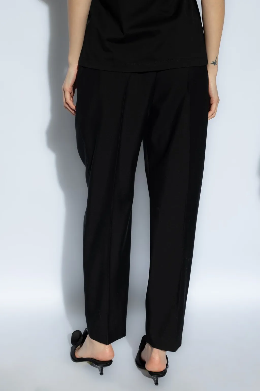 Pleat Front Tapered-Leg Trousers