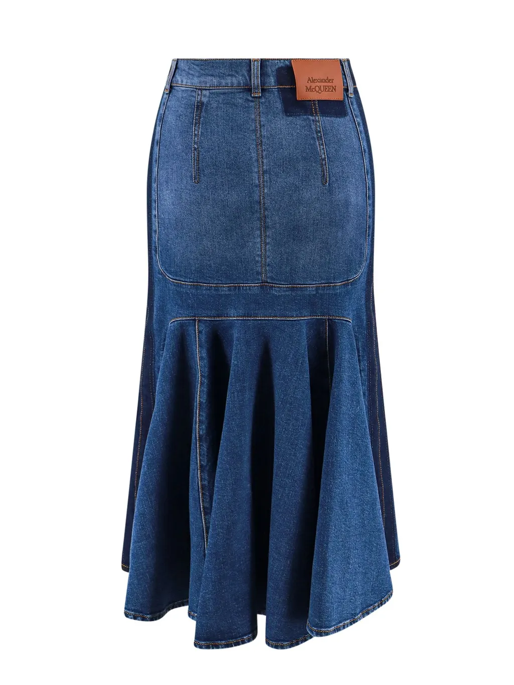 Front Slit Denim Skirt