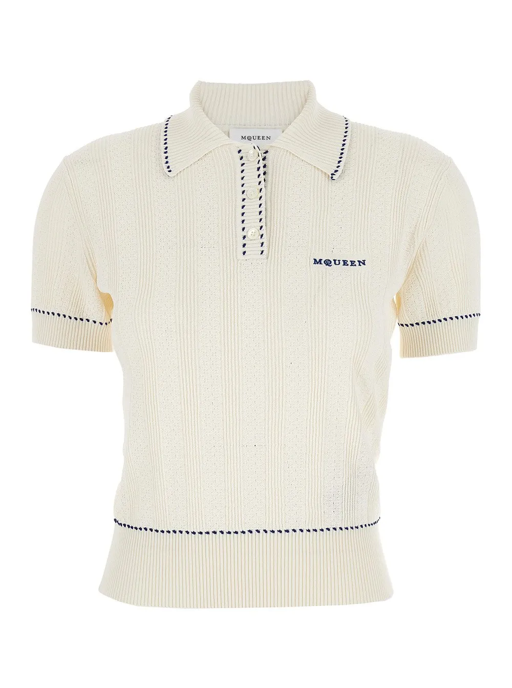 Logo Embroidered Knitted Polo Shirt