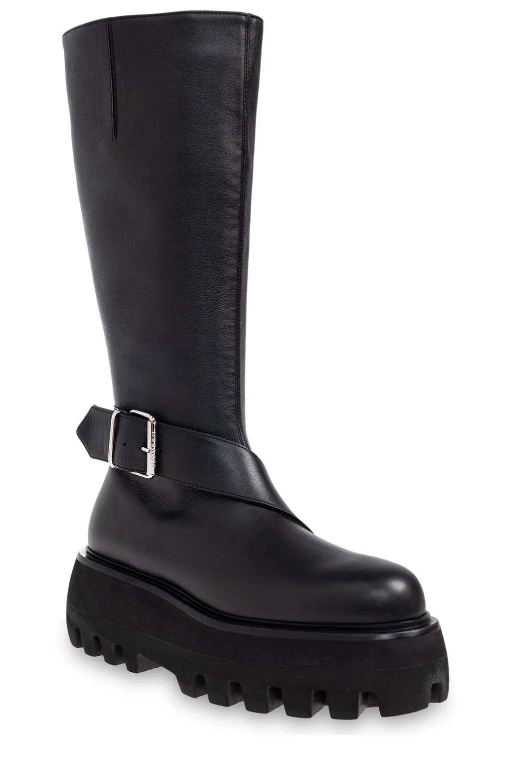 Sofa Knee-High Buckle Platform Boots