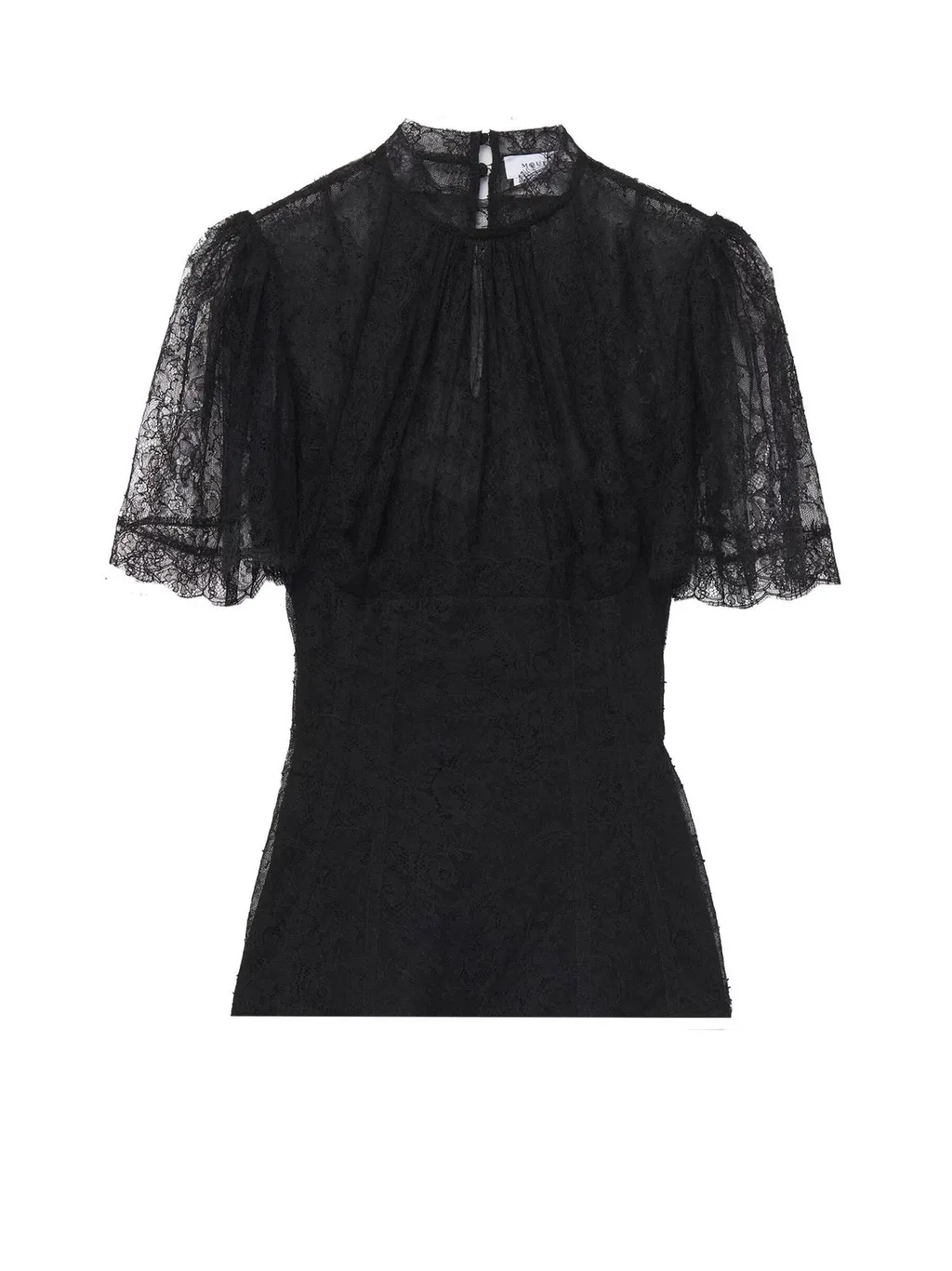High-Neck Floral Lace Top