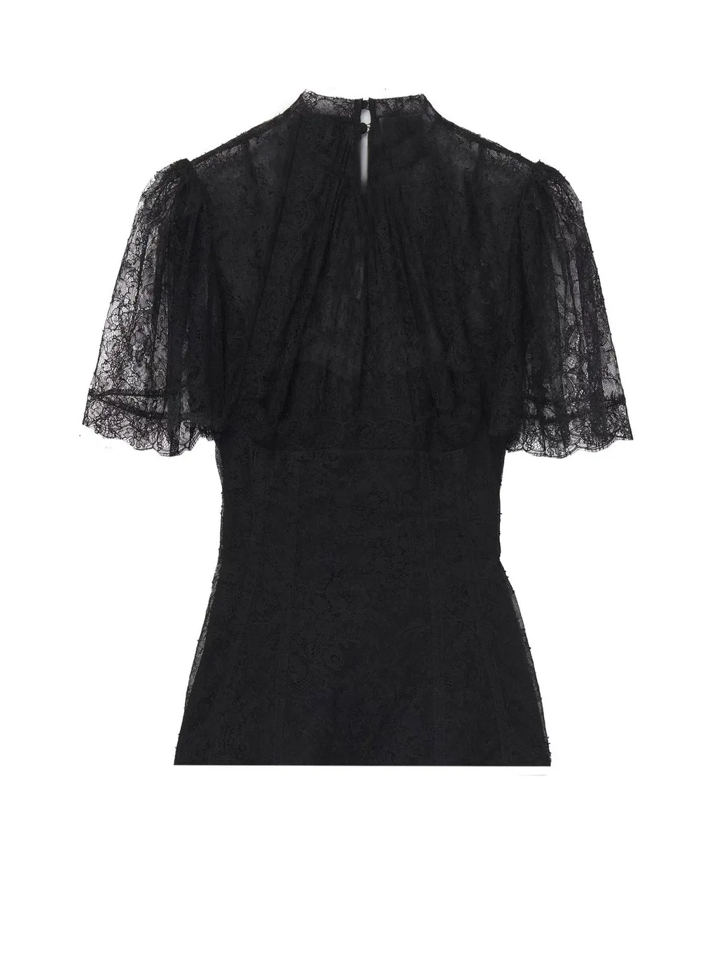 High-Neck Floral Lace Top