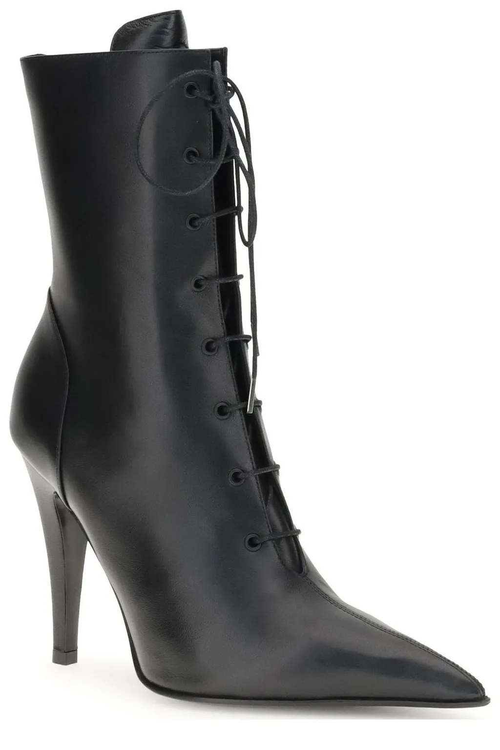 Pointed-Toe Lace-Up Boots