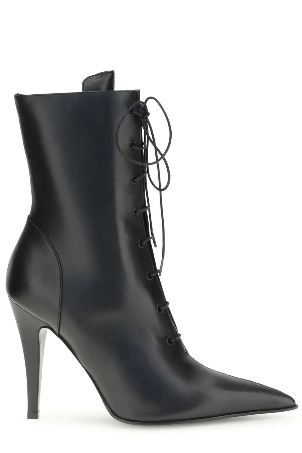 Pointed-Toe Lace-Up Boots