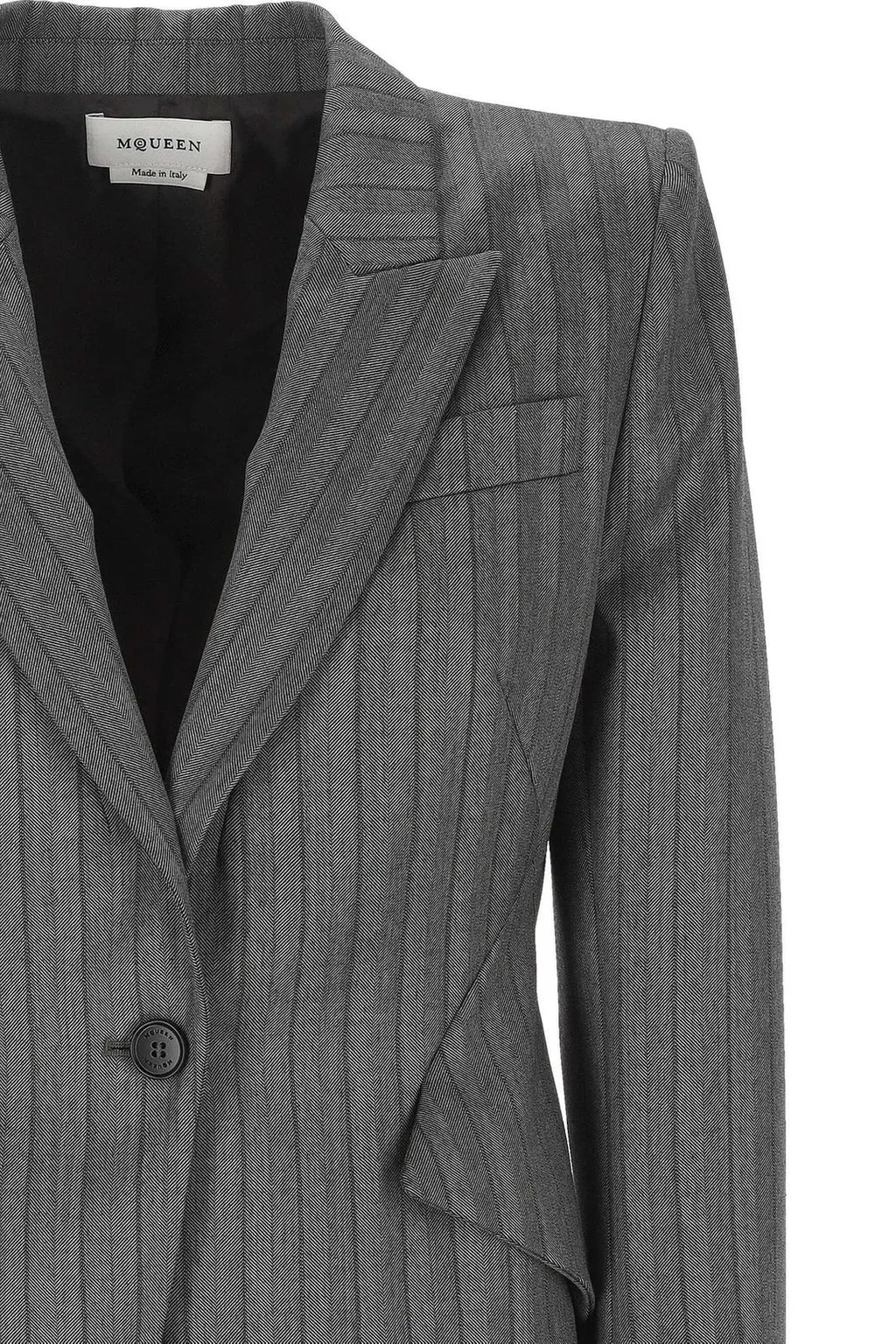 Herringbone Single-Breasted Jacket