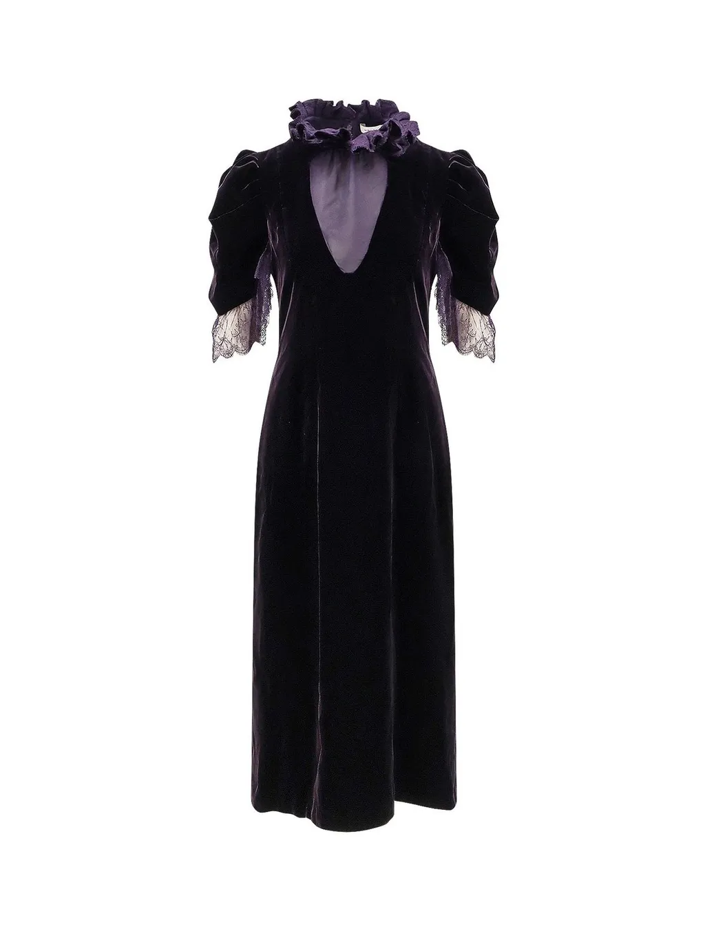 Ruffled Velvet Dress