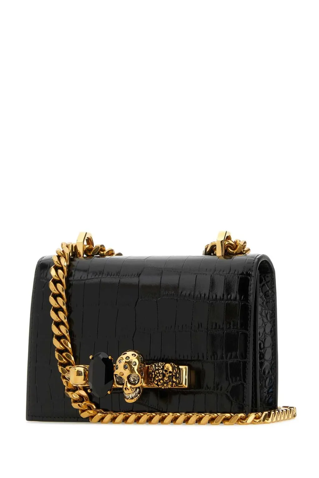Embossed Embellished Mini Satchel Bag