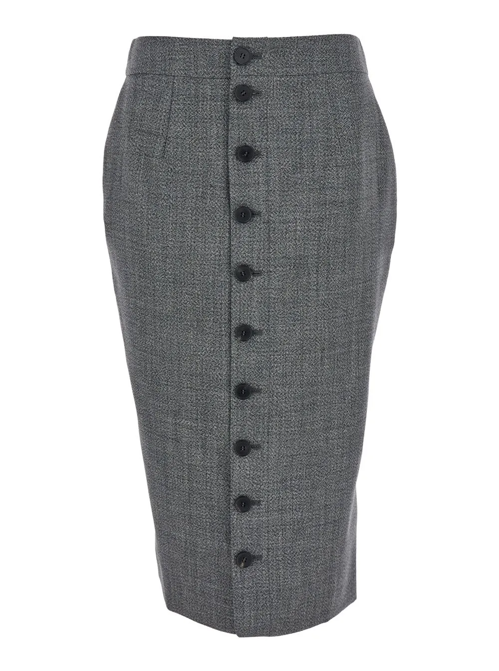 Button Detailed Midi Skirt