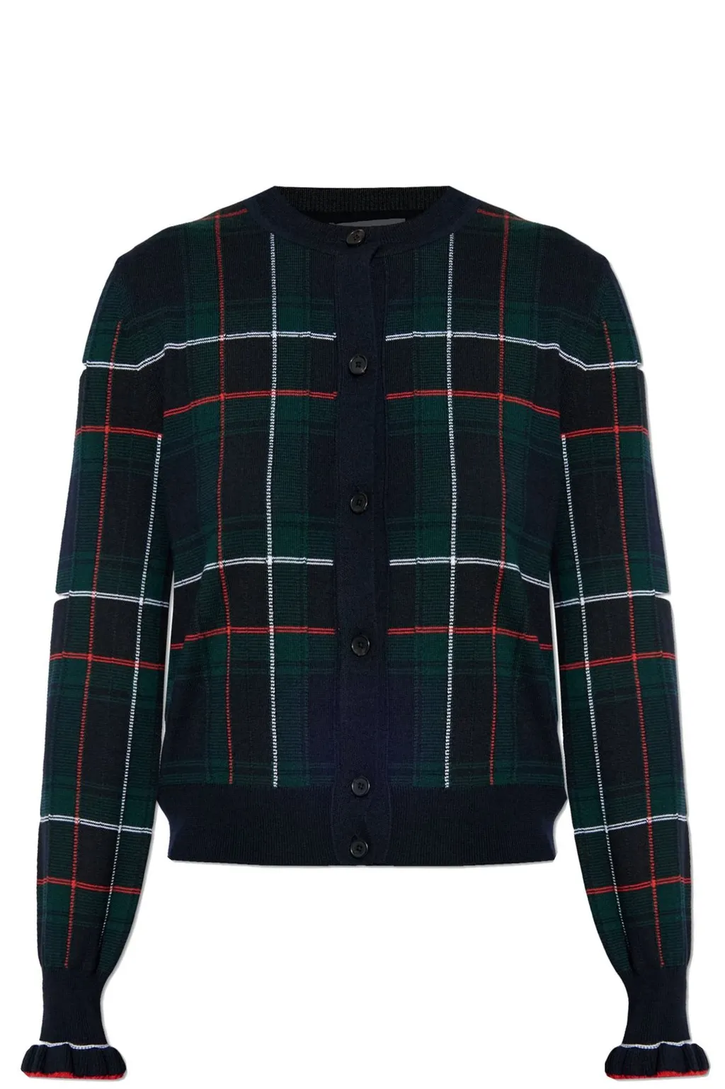 Tartan Buttoned Cardigan