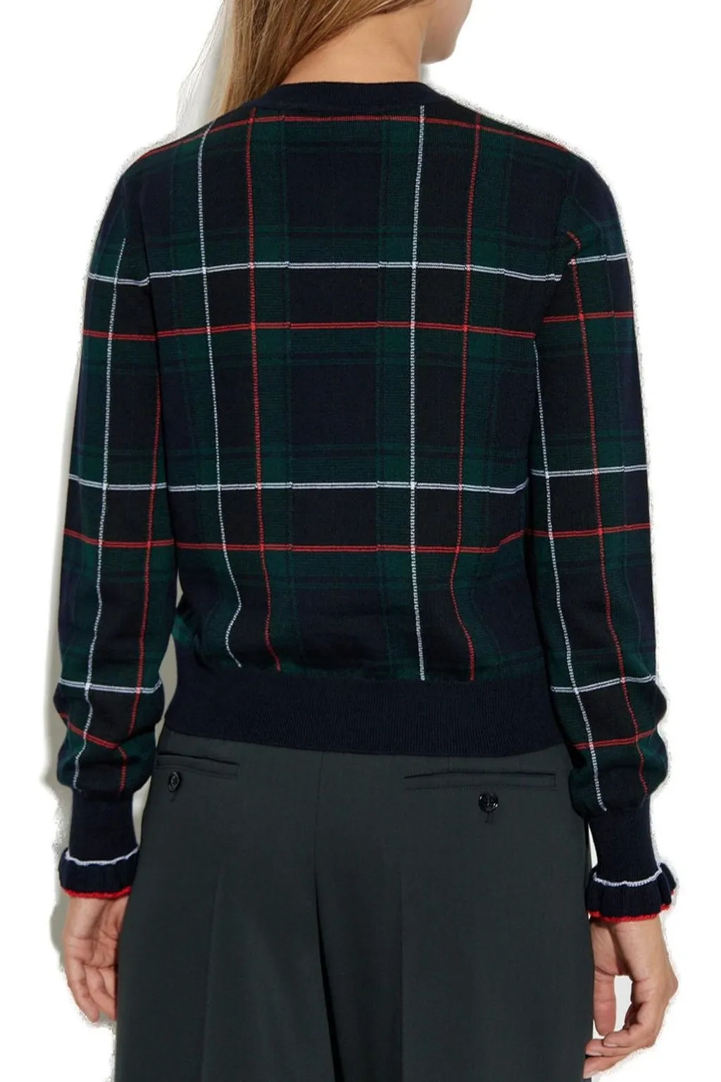 Tartan Buttoned Cardigan