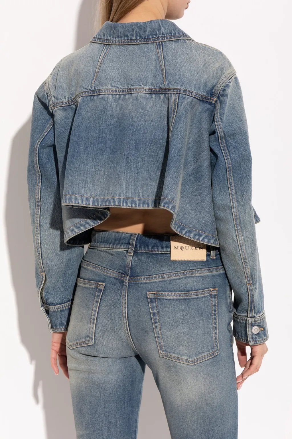 Stonewashed Denim Peplum Jacket