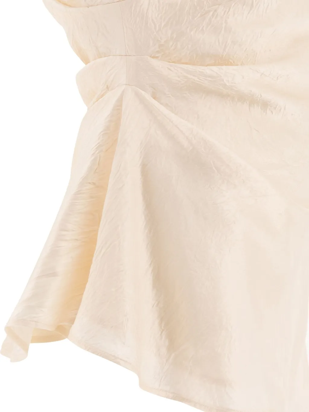 Mock-Neck Asymmetric Satin Top