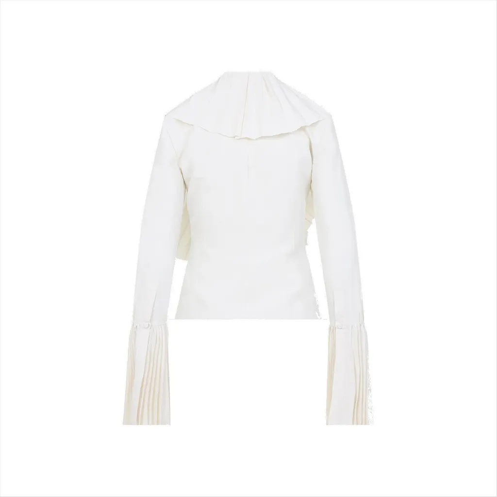 Plissé V-Neck Blouse