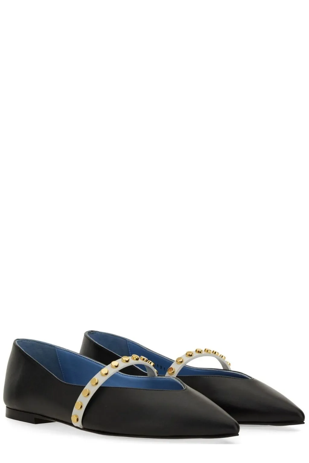 Pointed-Toe Embellished Flats