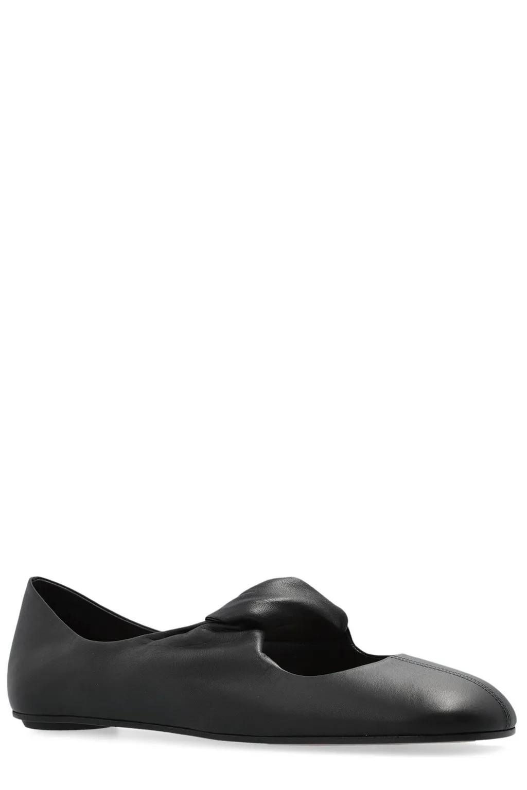 Twist-Detailed Round-Toe Ballet Flats