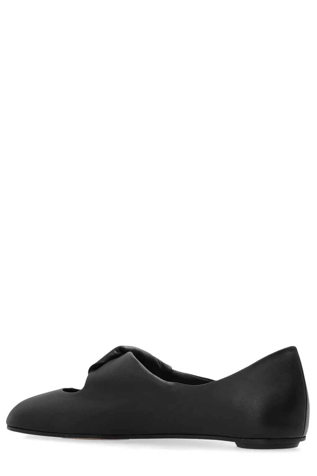 Twist-Detailed Round-Toe Ballet Flats
