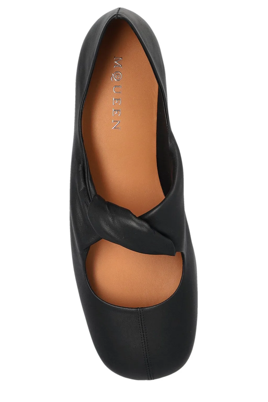 Twist-Detailed Round-Toe Ballet Flats