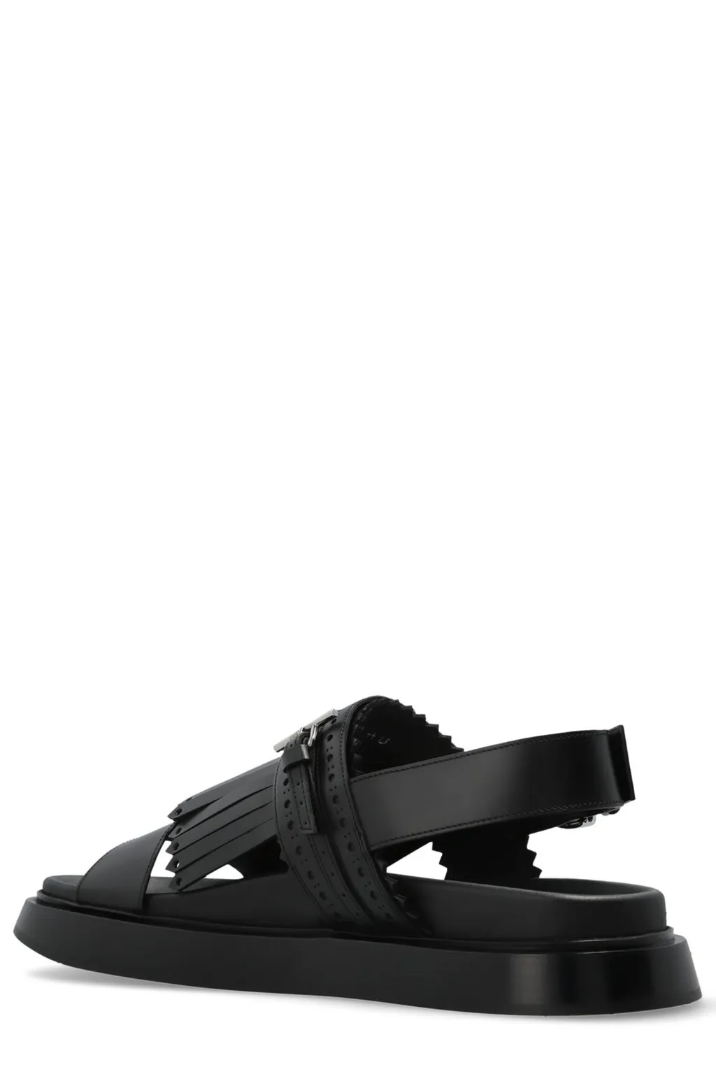 T-Bar Fringed-Detail Sandals