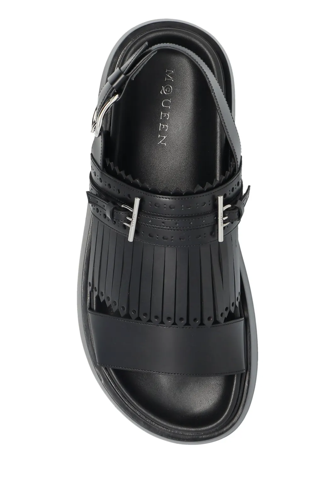 T-Bar Fringed-Detail Sandals