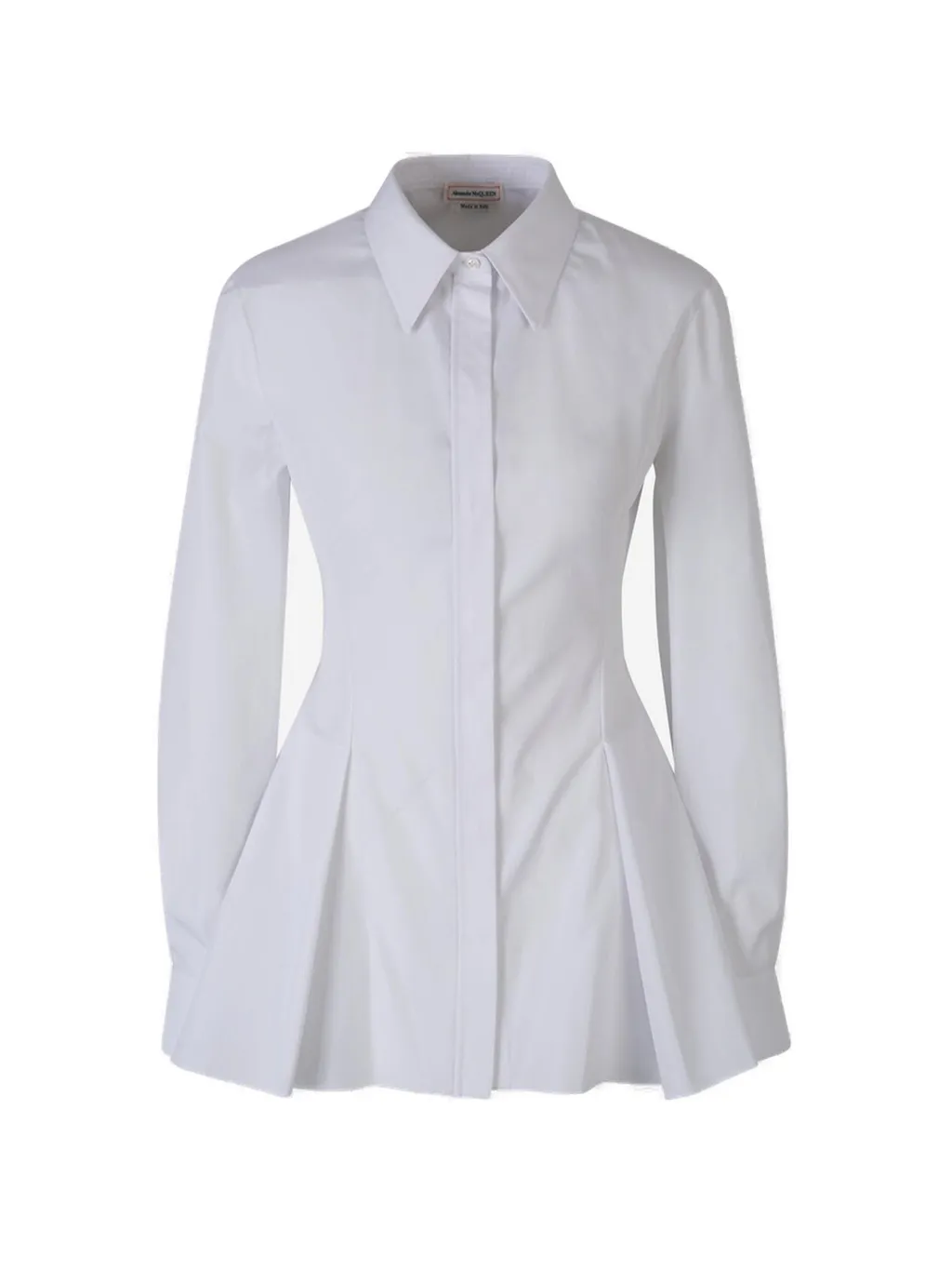 Pleated Peplum Hem Shirt