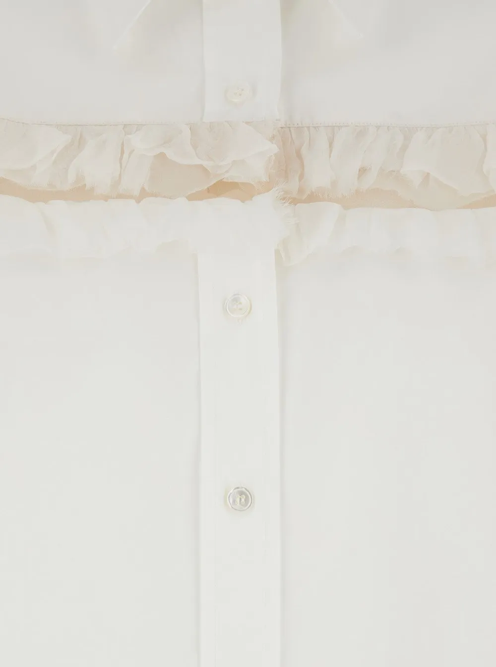 Slashed Creponne Detail Oversized Shirt