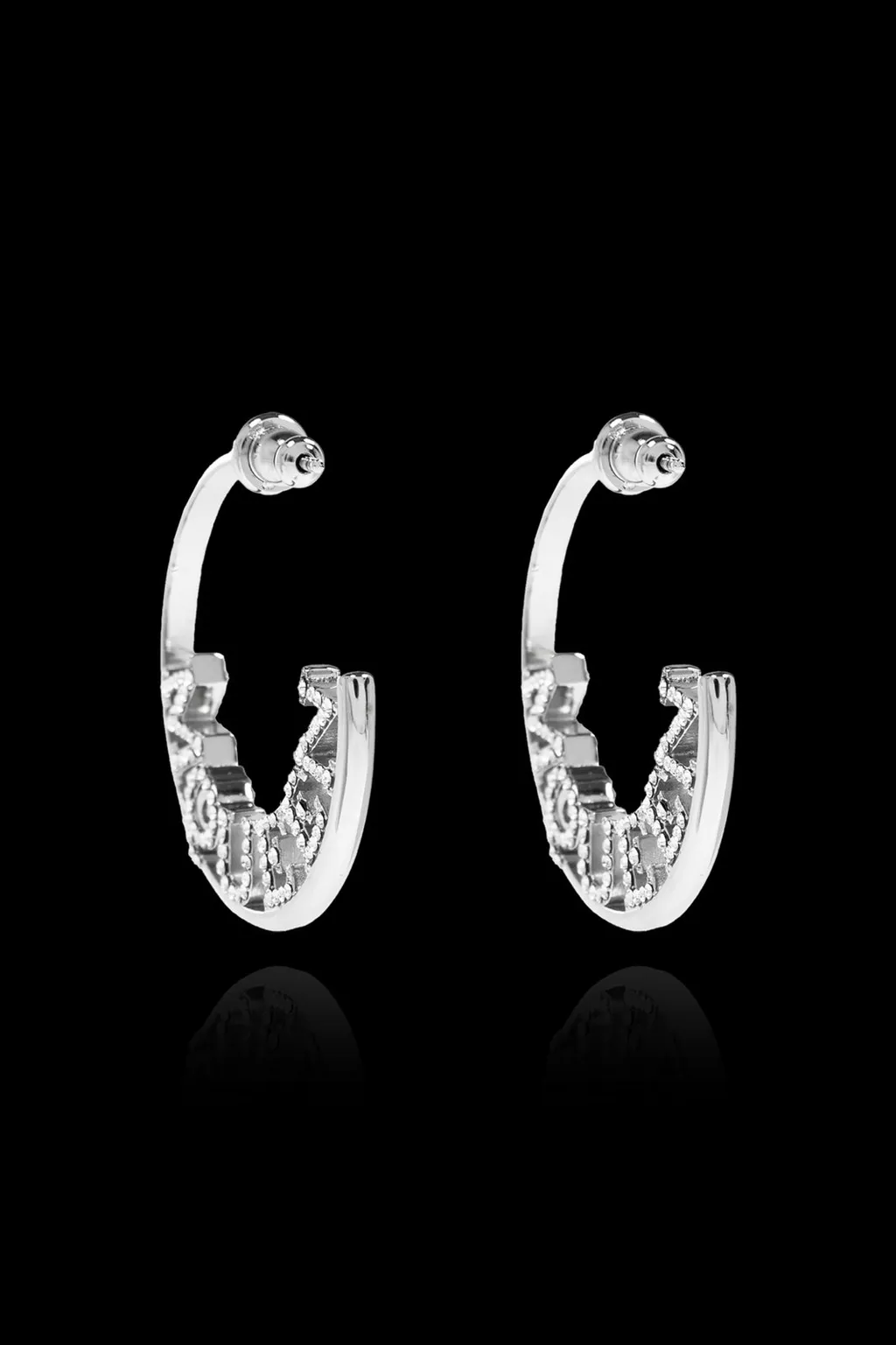 Logo Embellished Hoop Earrings