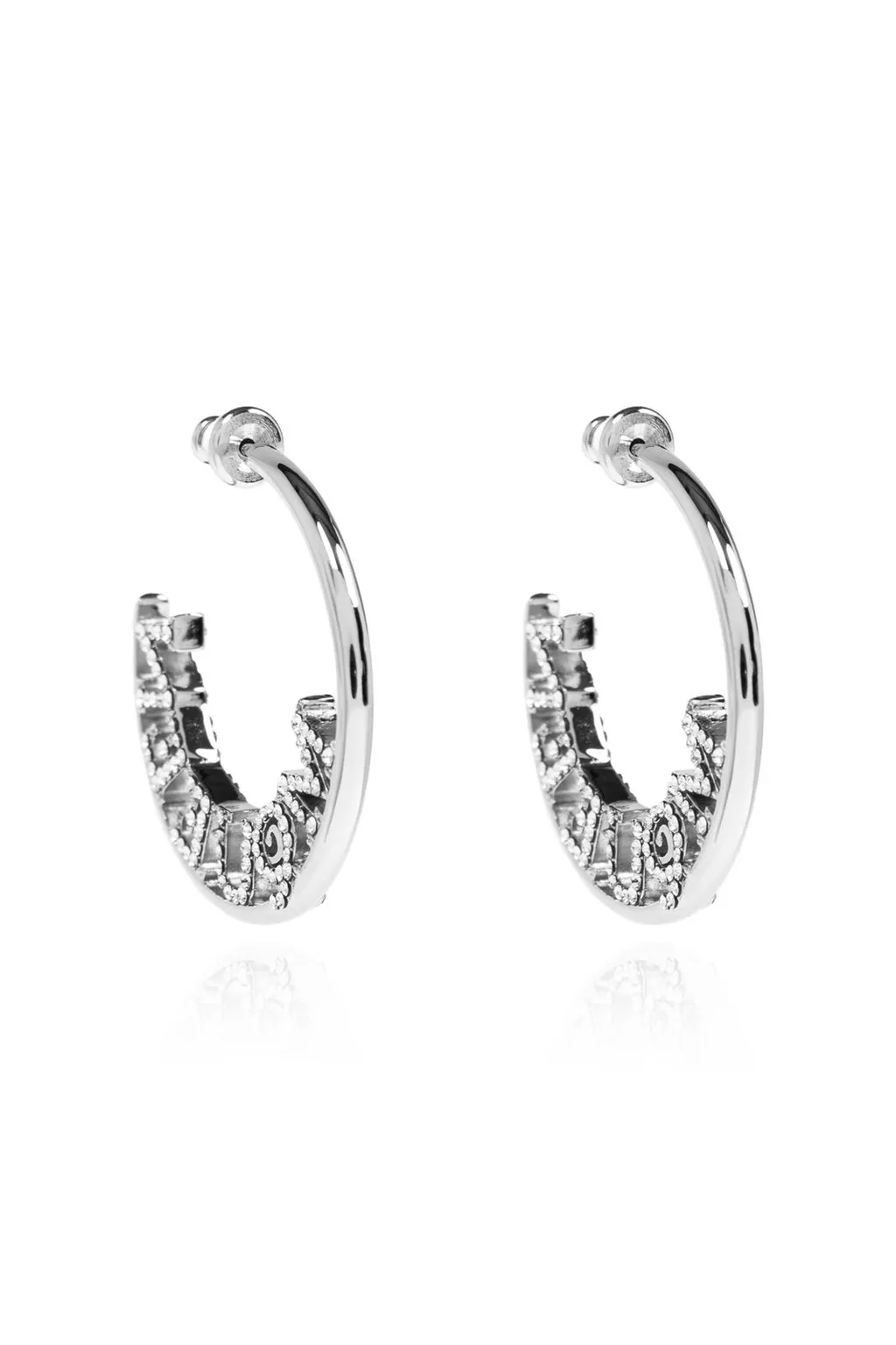 Logo Embellished Hoop Earrings