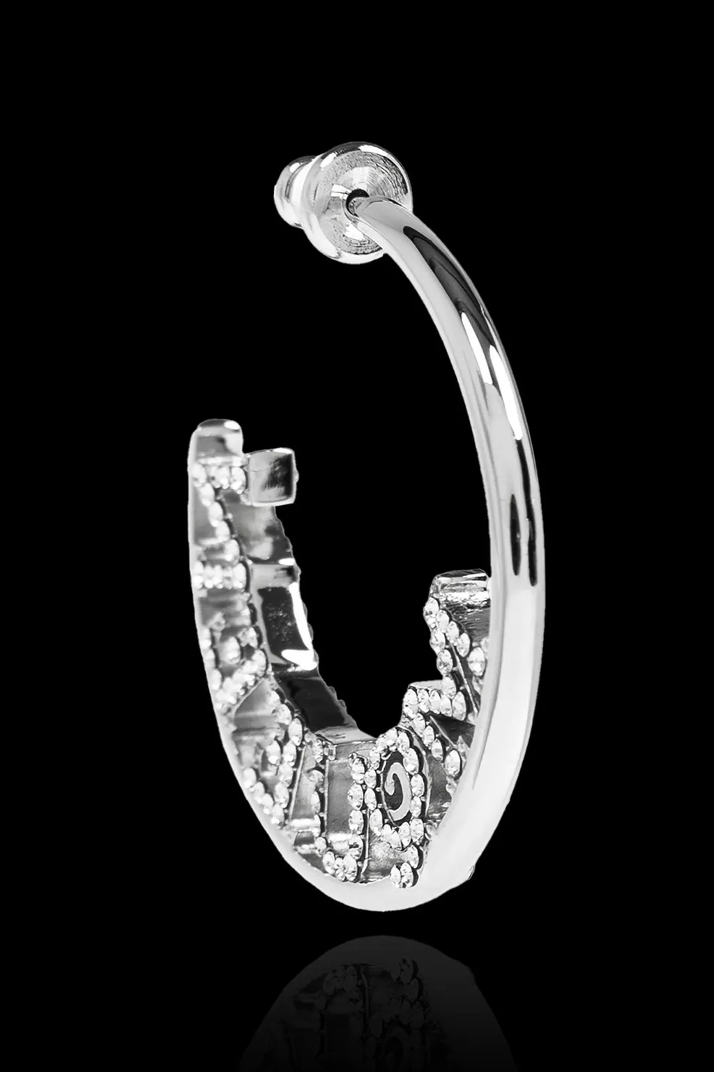 Logo Embellished Hoop Earrings
