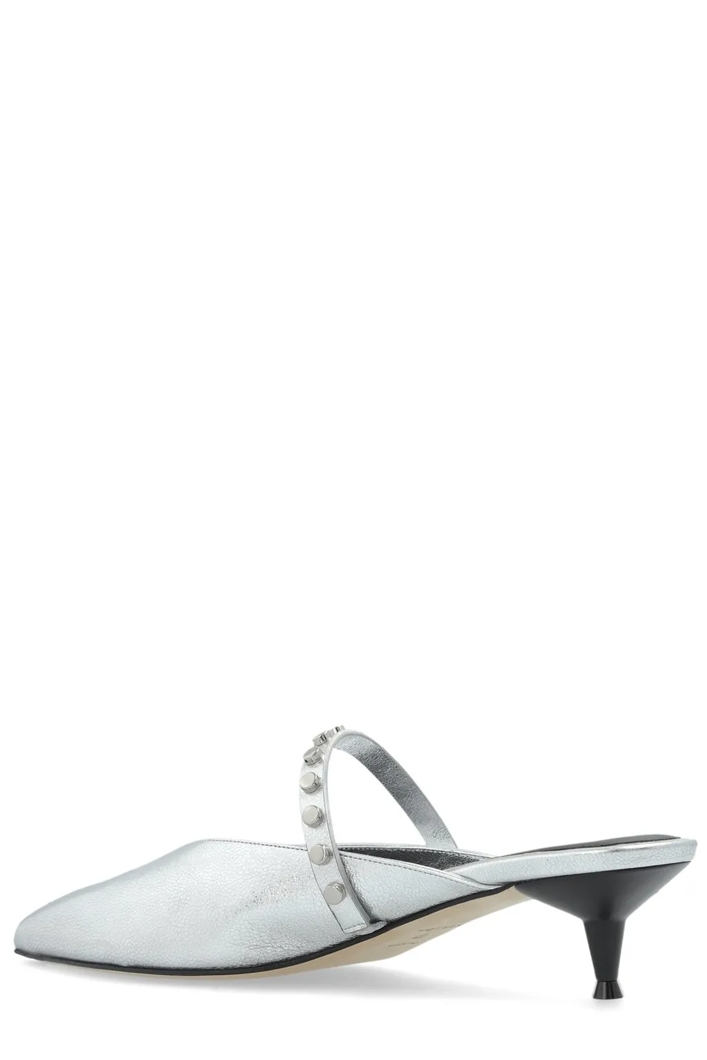 Stud-Embellished Pointed-Toe Mules