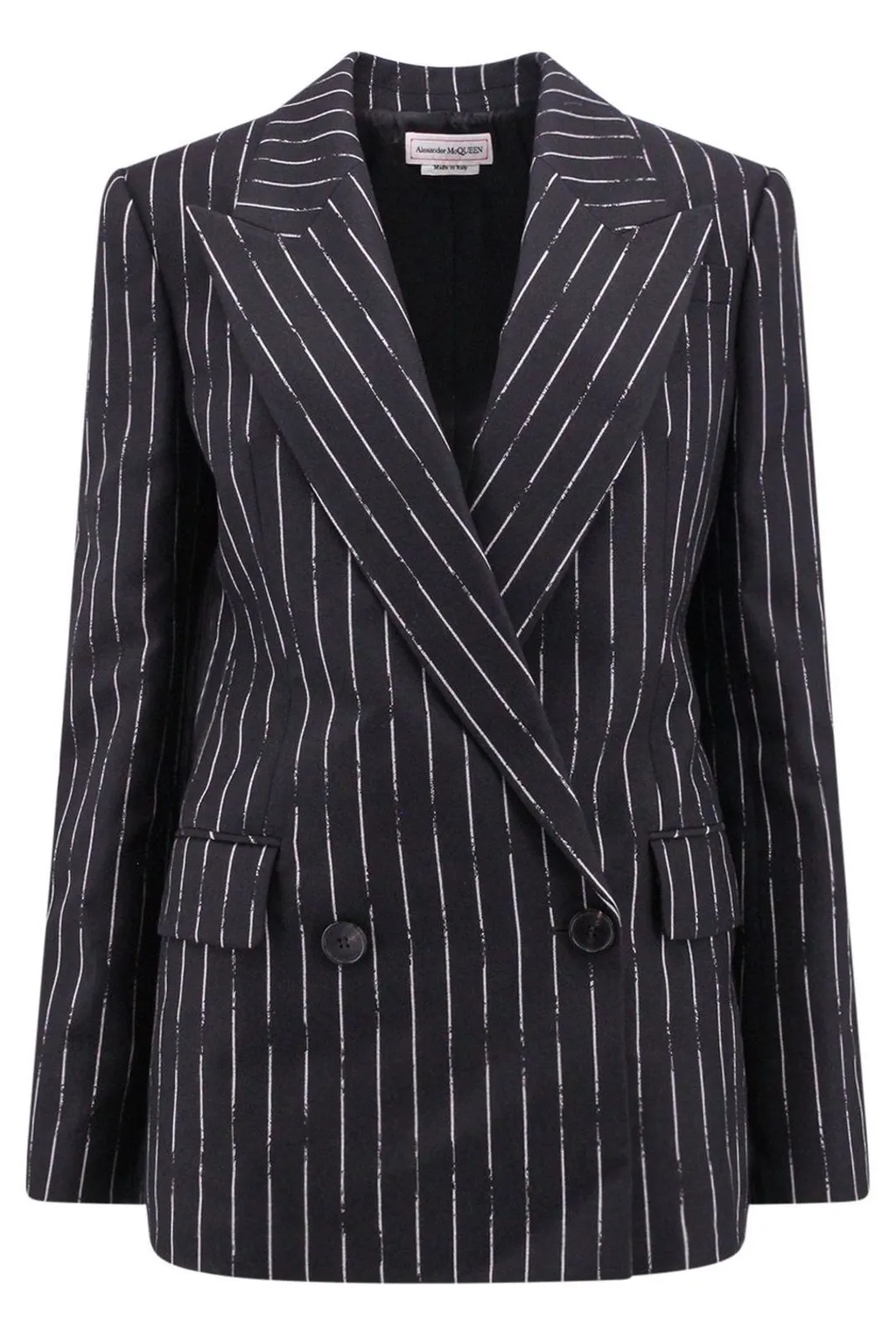 Double-Breasted Striped Blazer