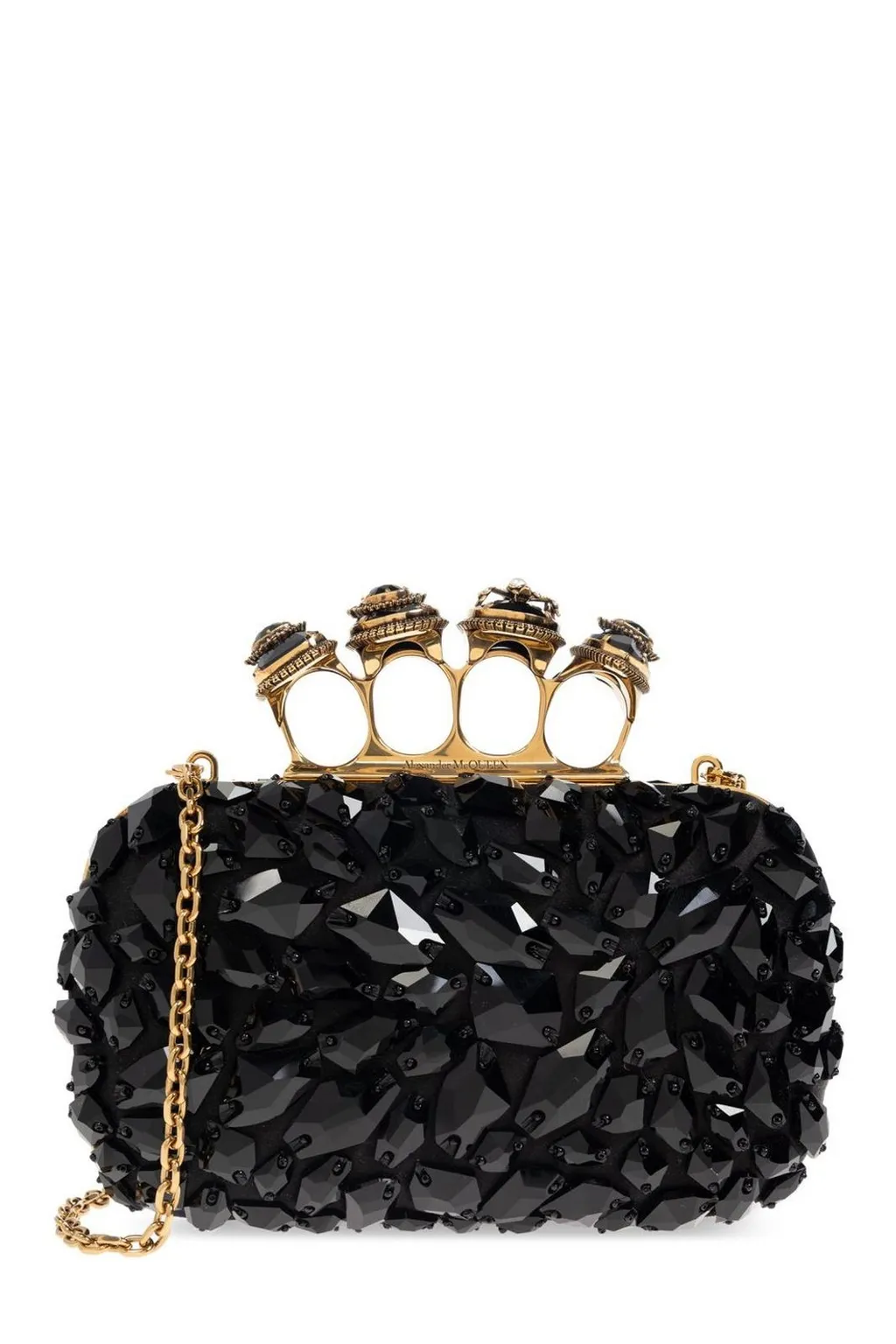 Spider Embellished Knuckle Clutch Bag