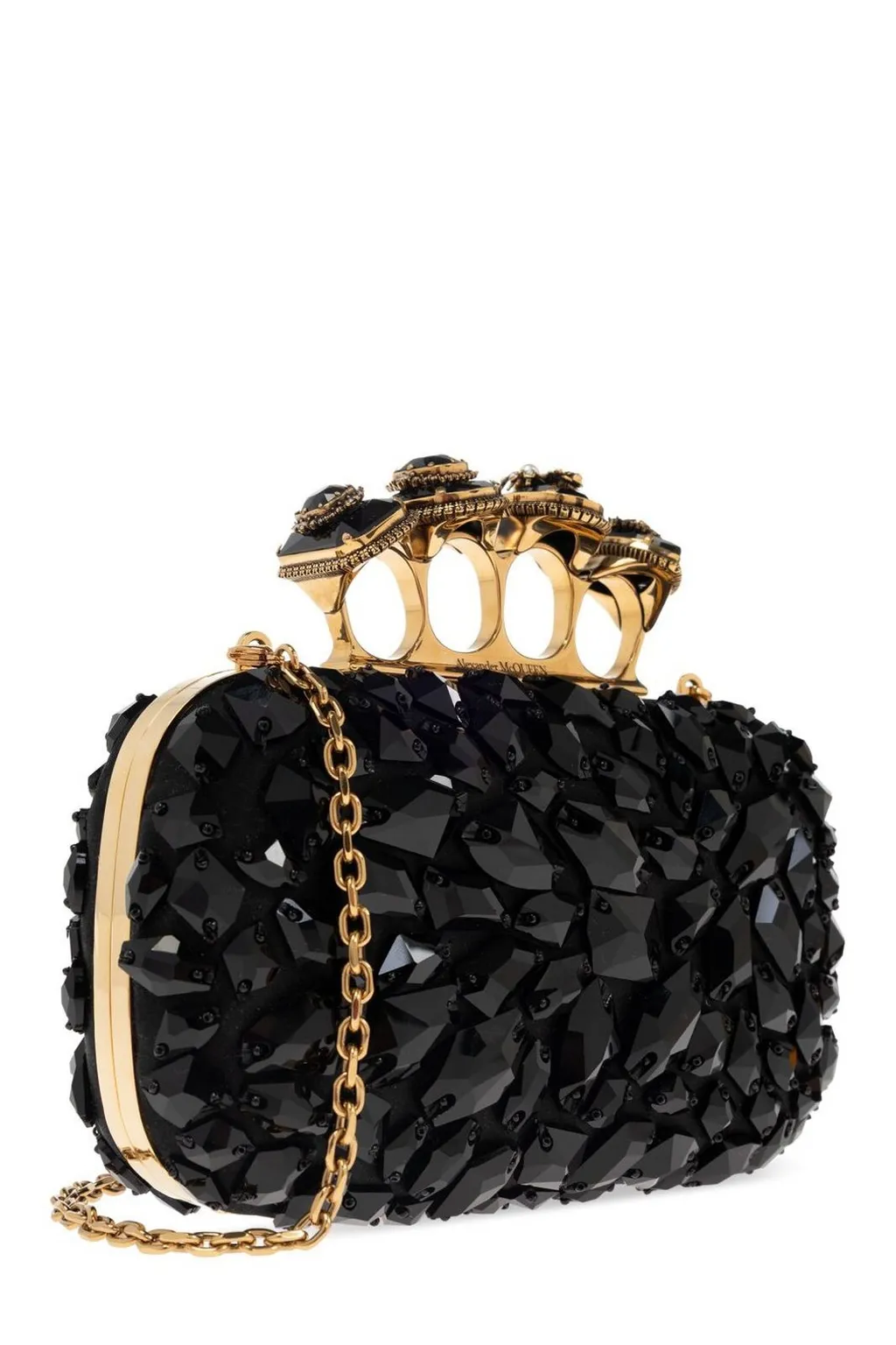 Spider Embellished Knuckle Clutch Bag