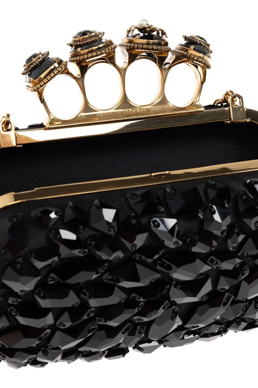 Spider Embellished Knuckle Clutch Bag