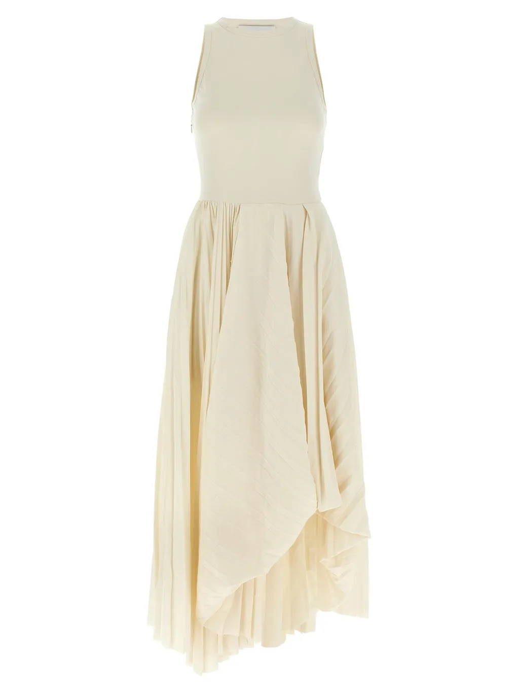 Asymmetric Sleeveless Pleated Dress