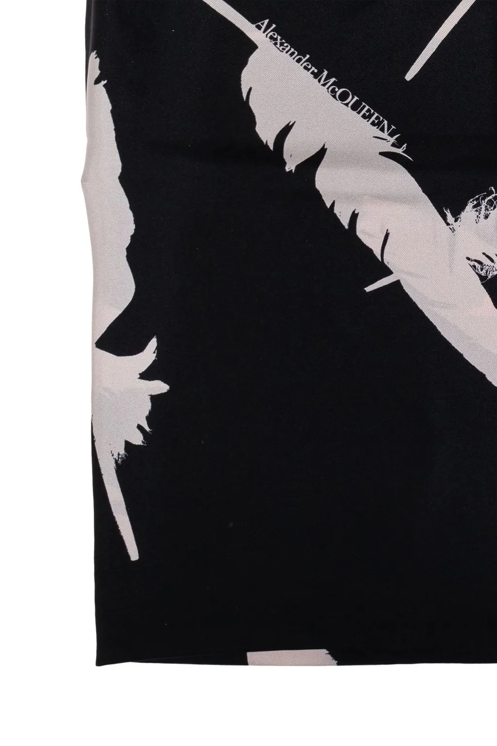 Feather Printed Finished-Edge Scarf