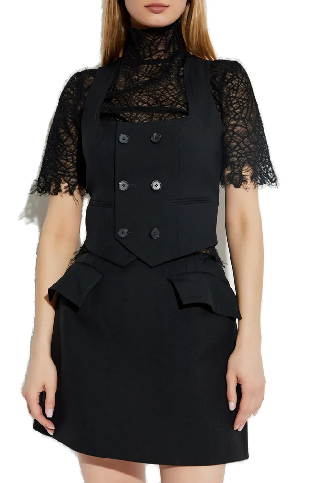 Double Breasted Square-Neck Vest