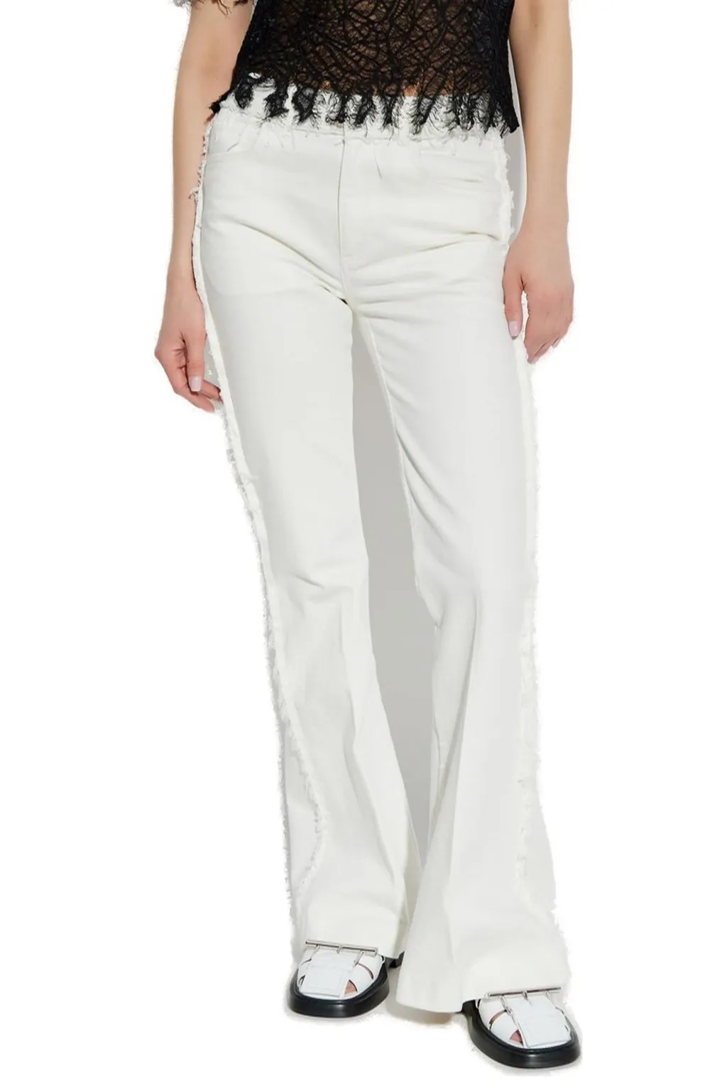 Raw Finish Flared Jeans