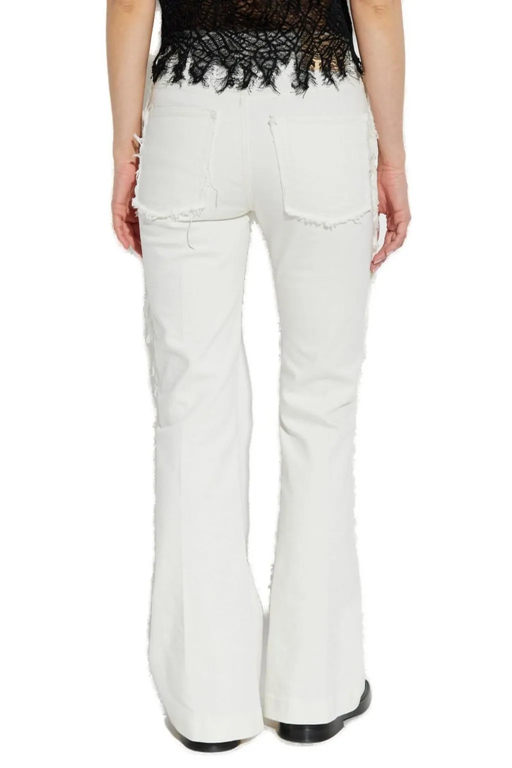 Raw Finish Flared Jeans