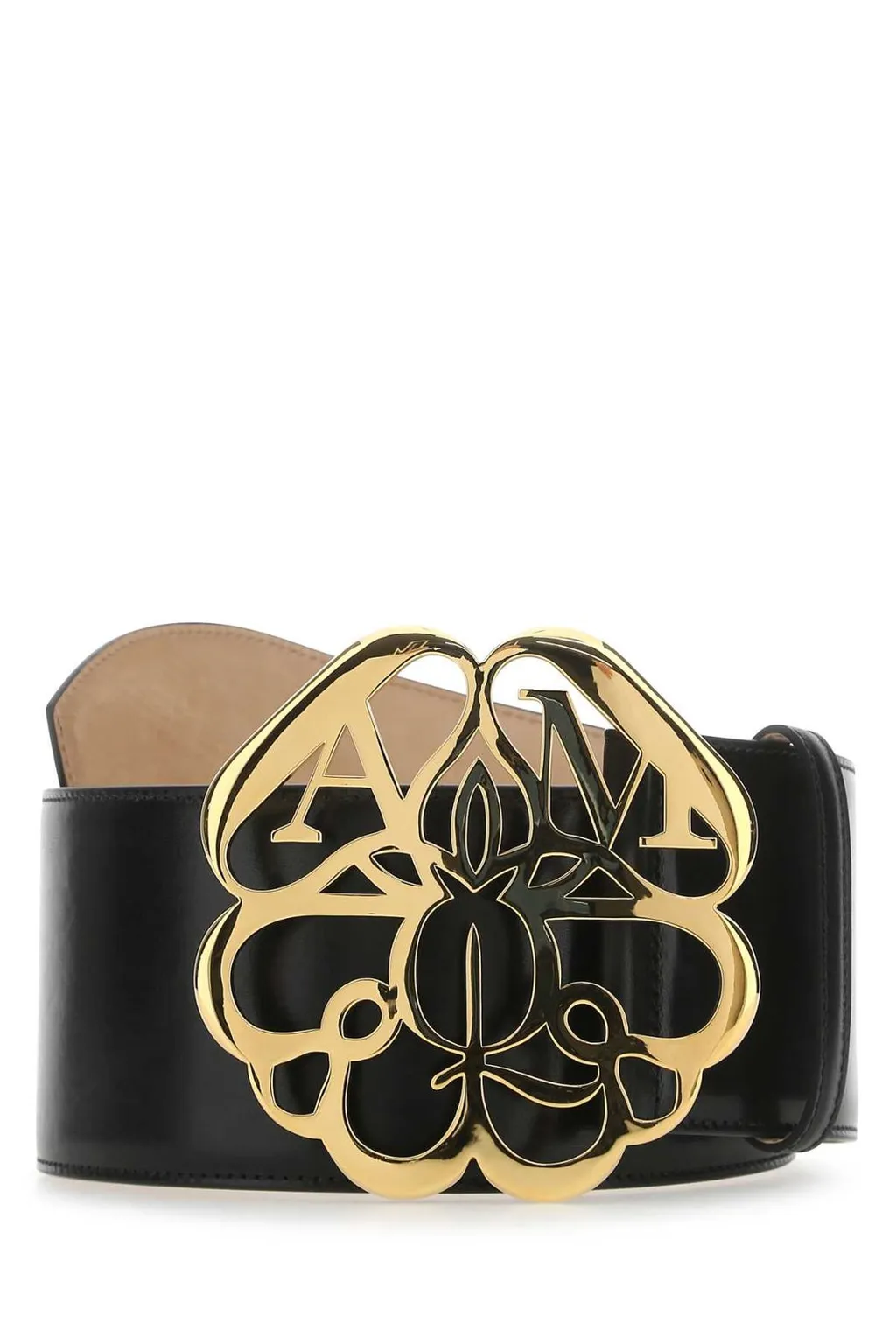 Flower Logo Plaque Buckle Belt