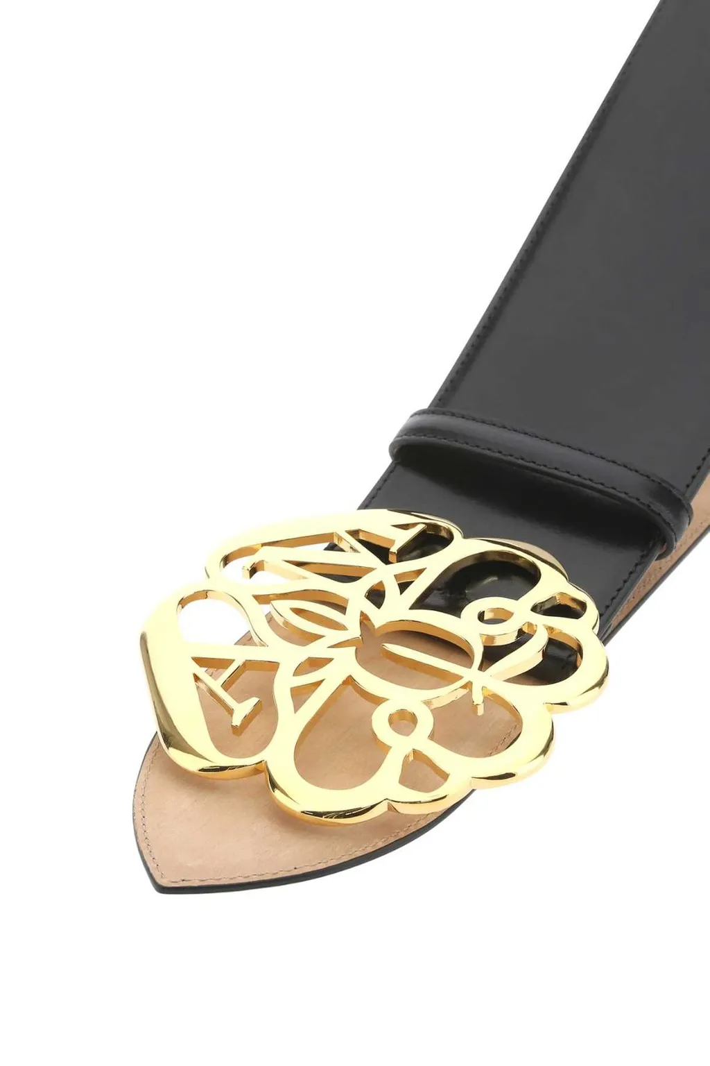 Flower Logo Plaque Buckle Belt