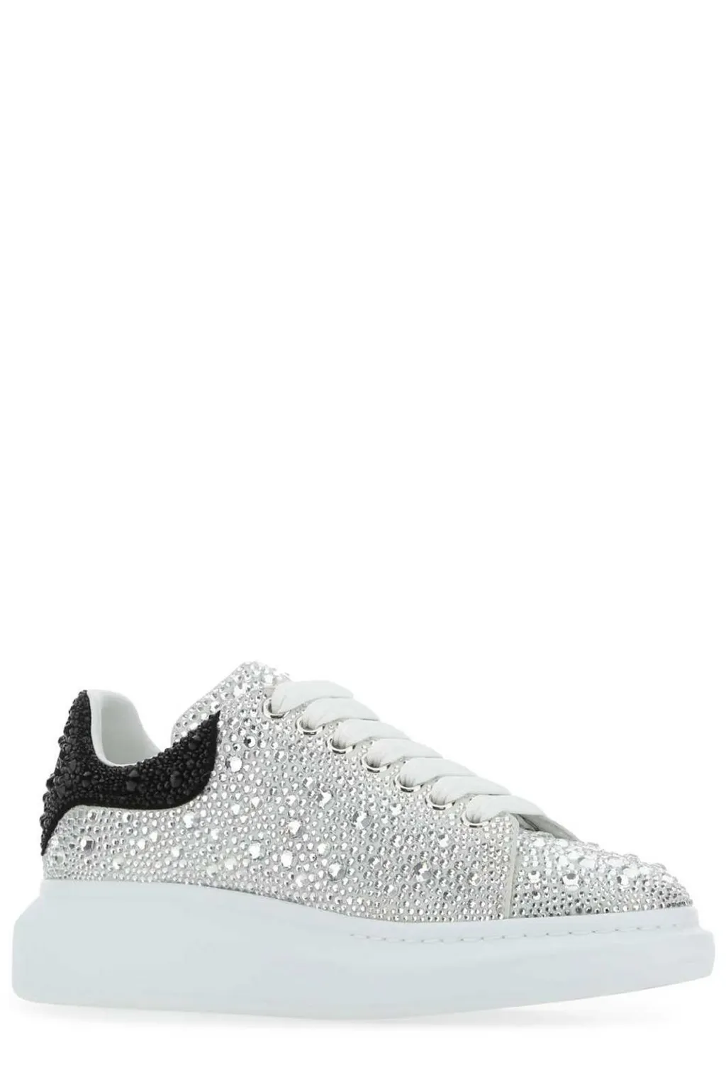 Oversized Embellished Lace-Up Sneakers