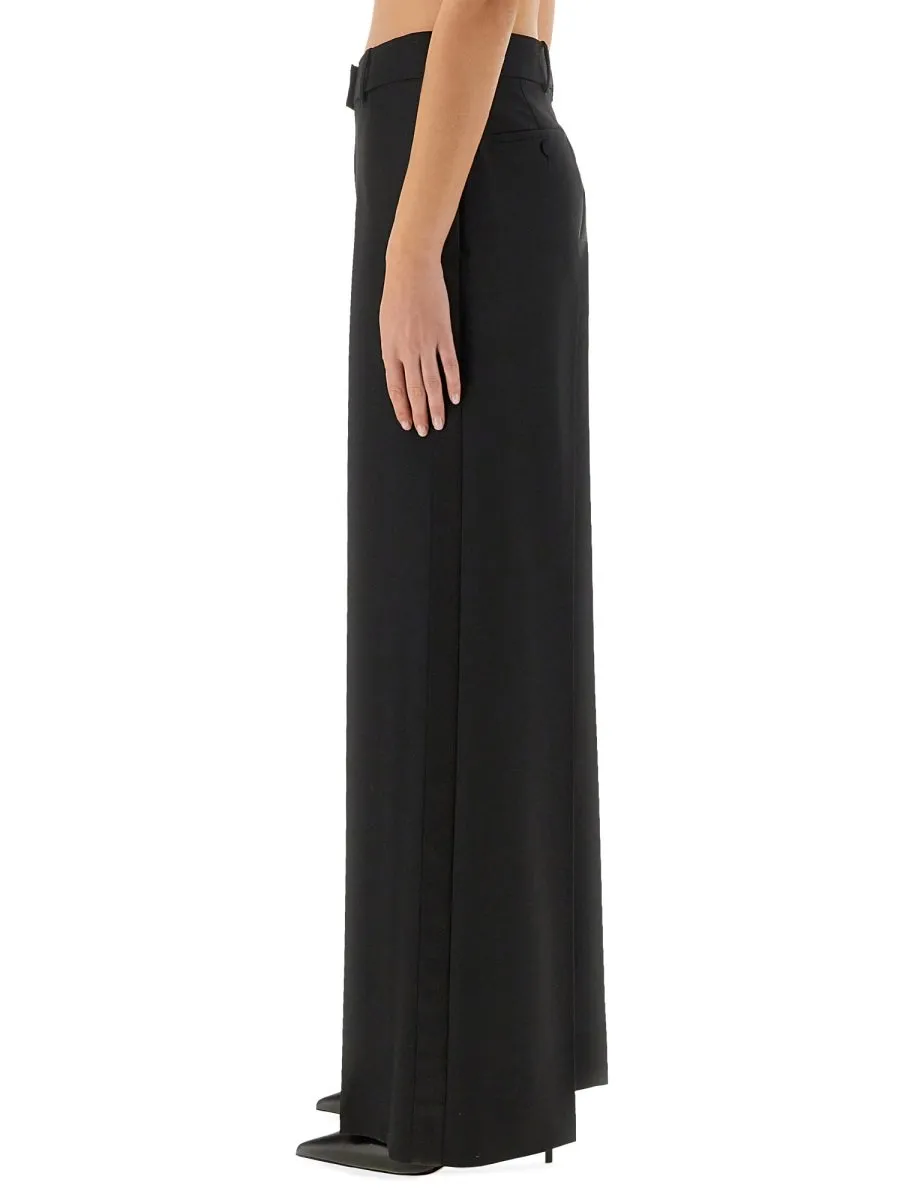 Wide-Leg Side Stripe Trousers