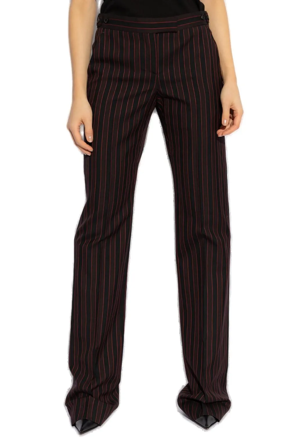 Pinstriped Low-Rise Trousers
