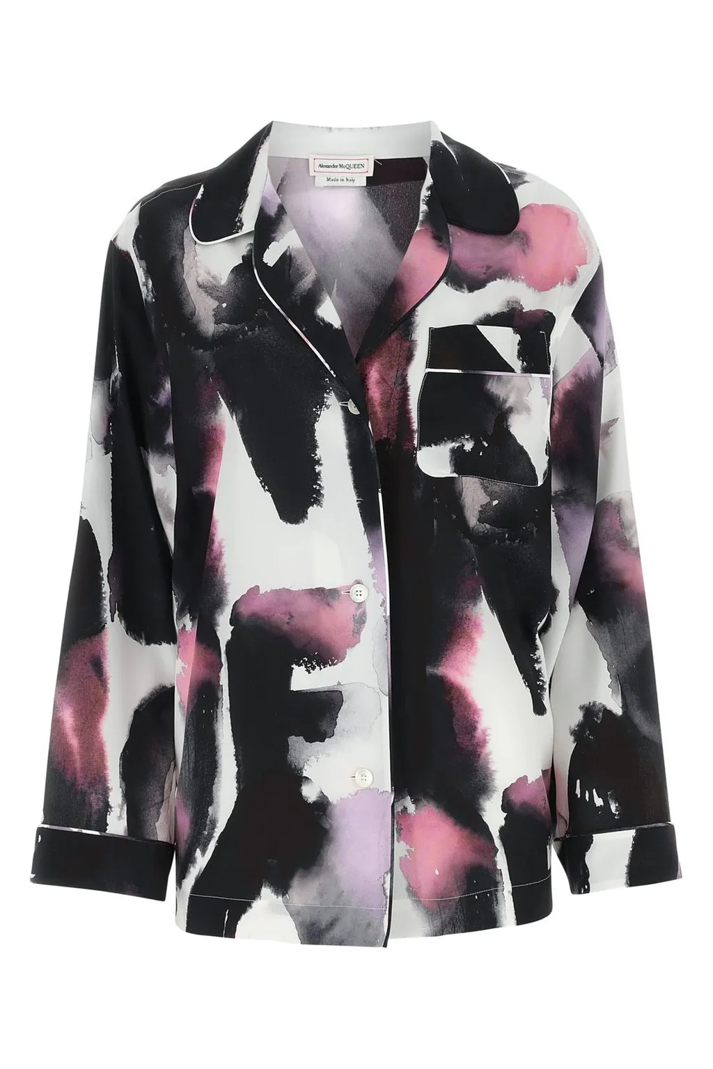 Abstract Print Button-Up Shirt