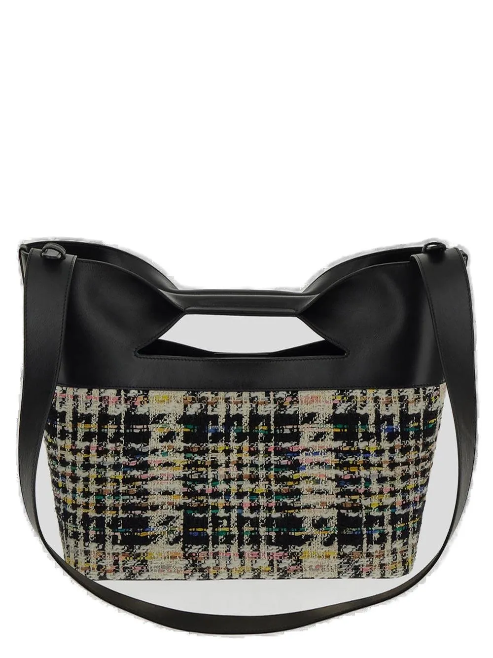 Logo Detailed Checked Tote Bag